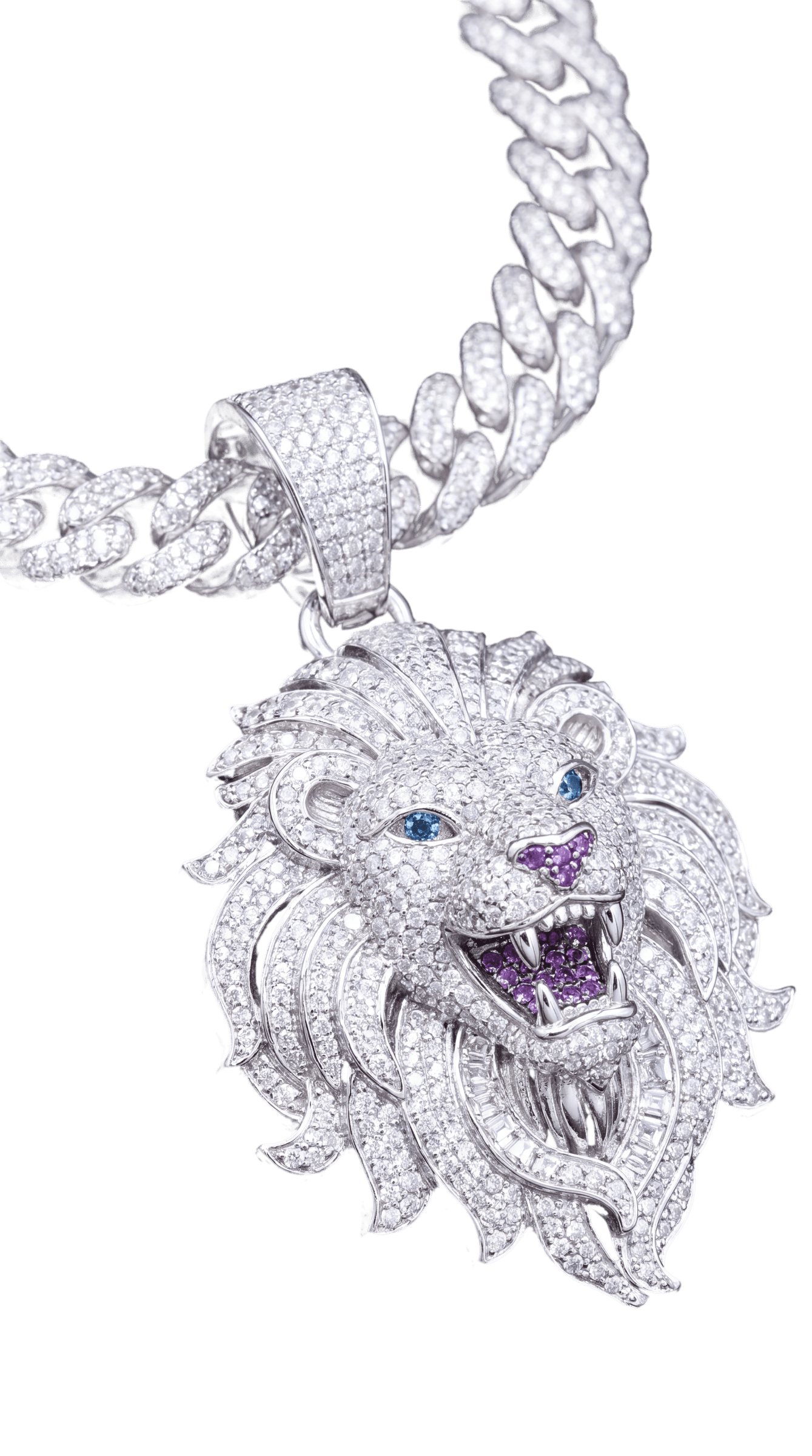 Pendentif tête de lion serti, création GVD